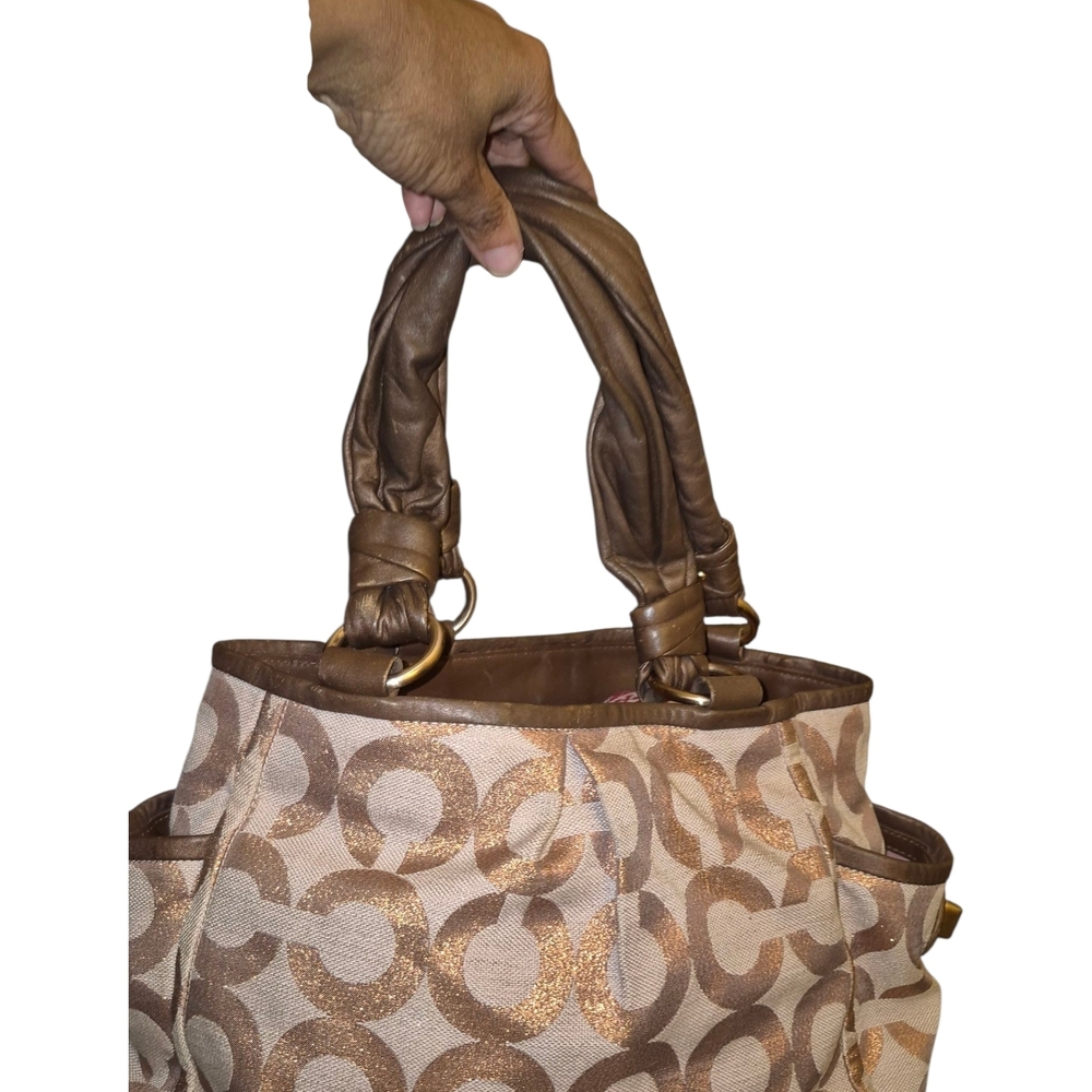 Brown Patterned Handbag - image 1